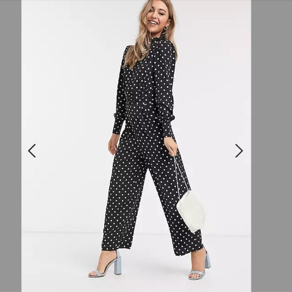 ASOS DESIGN Ruched Waist Detail Jumpsuit in Dot Print - Size 2 ($64) - Picture 3 of 11